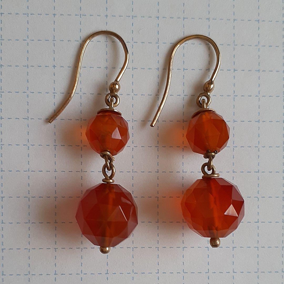 K9コーネリアンドロップピアス