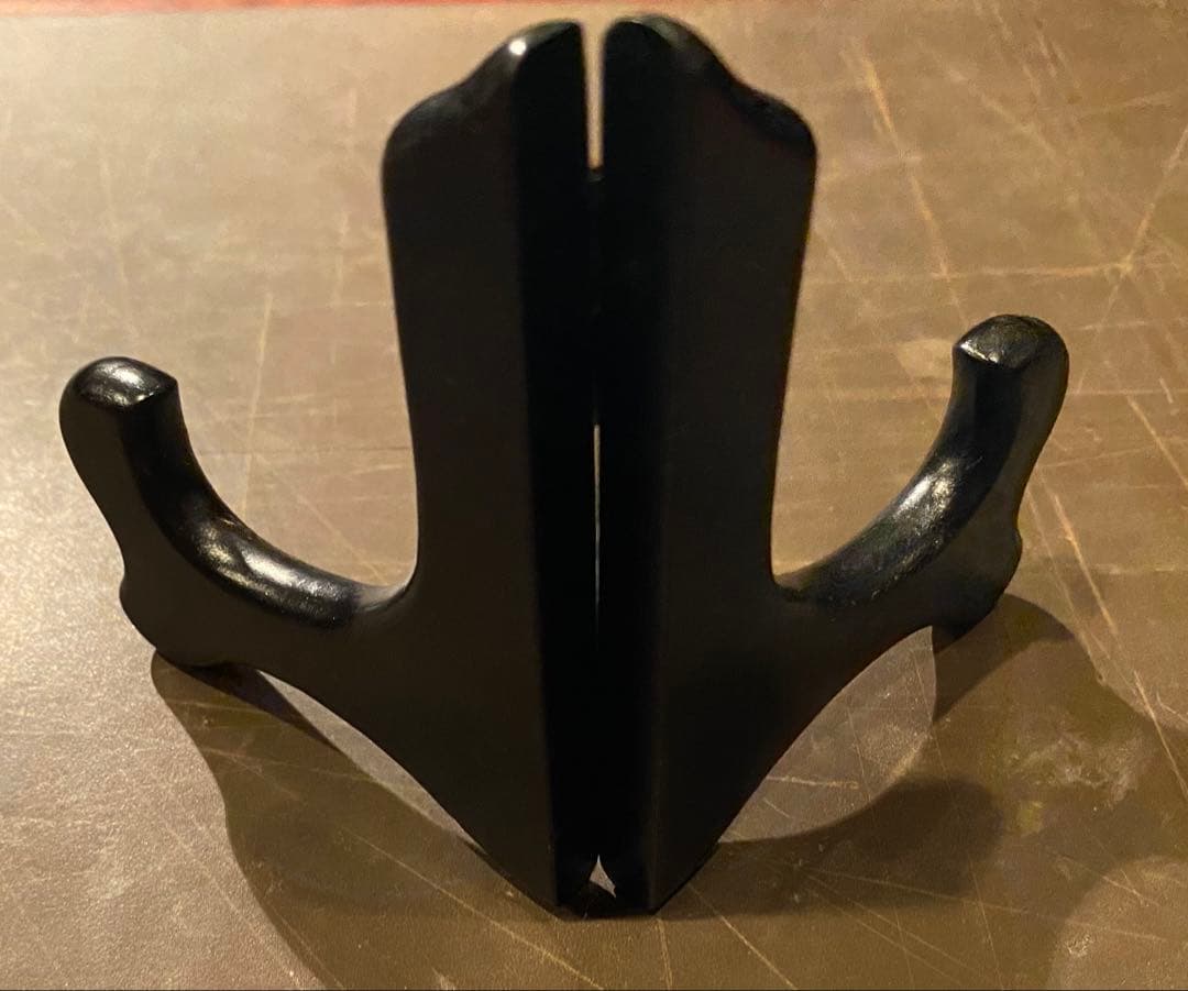 中国汕頭・スワトウ染付絵皿　鑑賞台付 ・ヴィンテージ　レア ・台湾茶器