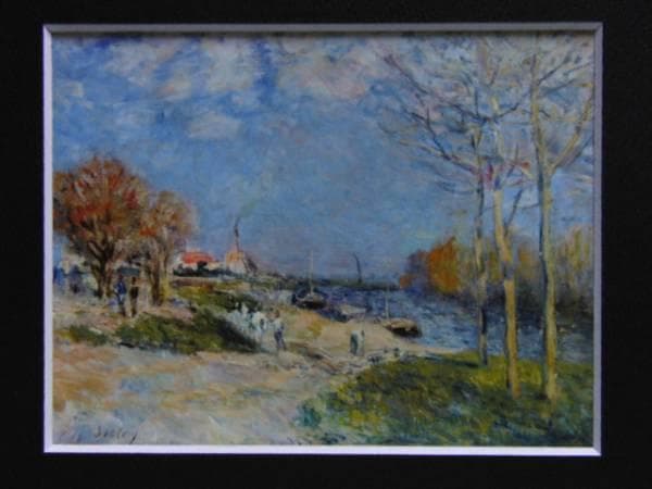 アルフレッド・シスレー、「セーヌ川の岸辺、ルーヴシエンヌ」、希少な画集より