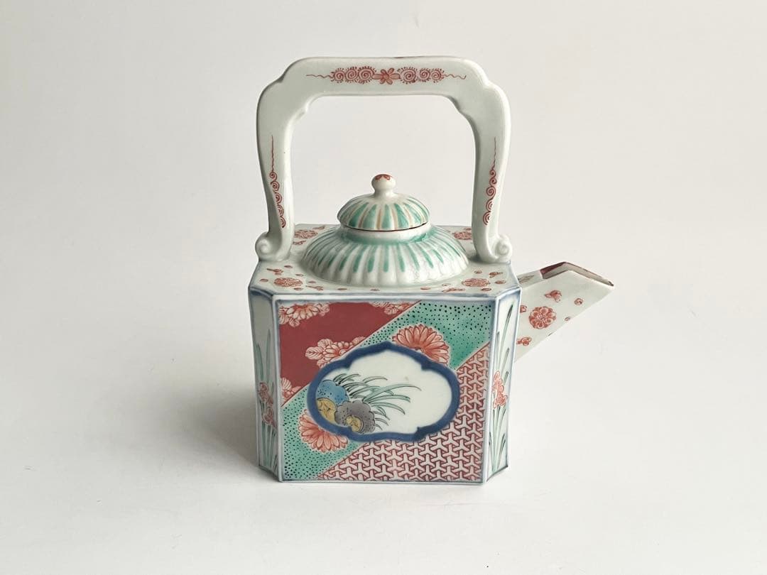 骨董　アンティーク　古伊万里　色絵　窓絵花散らし文様　汁次　すまし注　水注　銚子