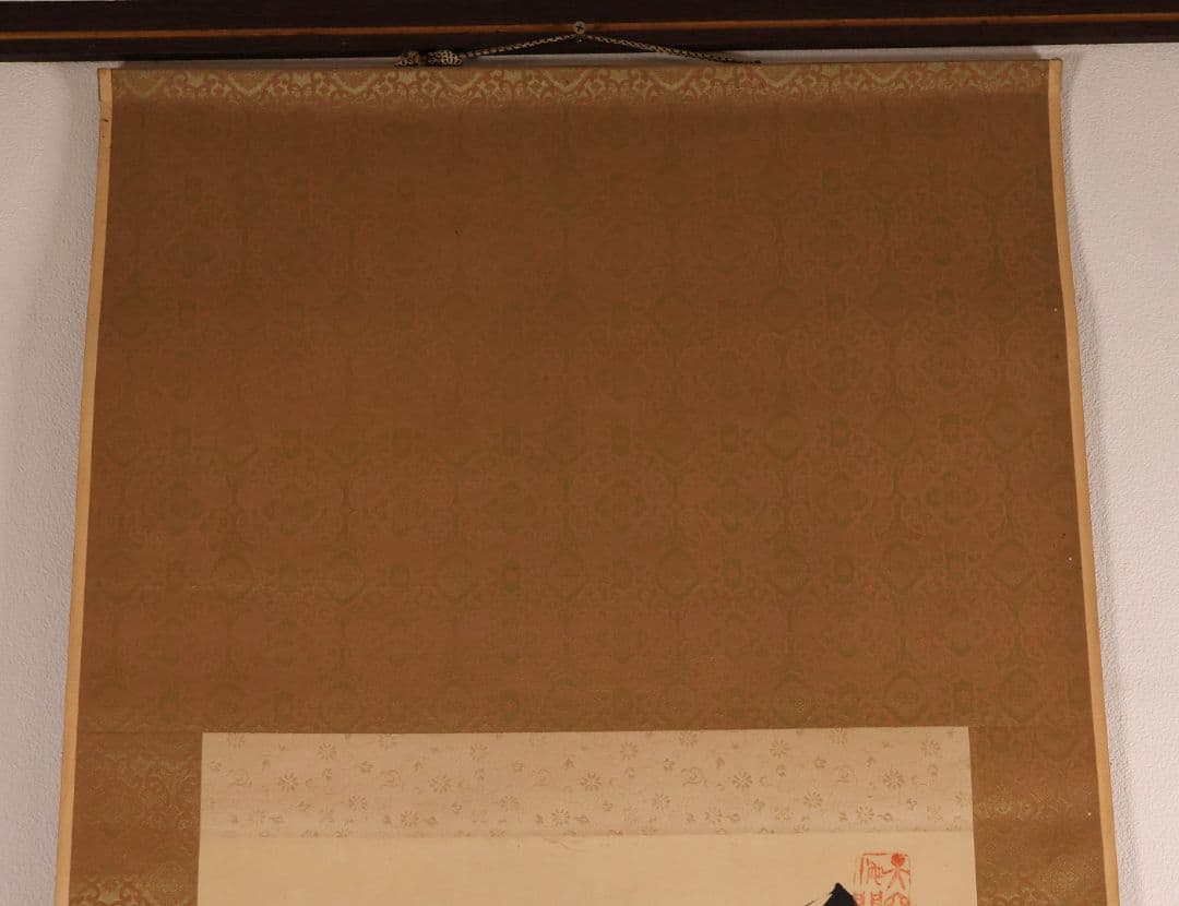 【模写】小川平吉 号：射山 二行書 絹本 掛軸 秋日湖上 落日川遊 MB141