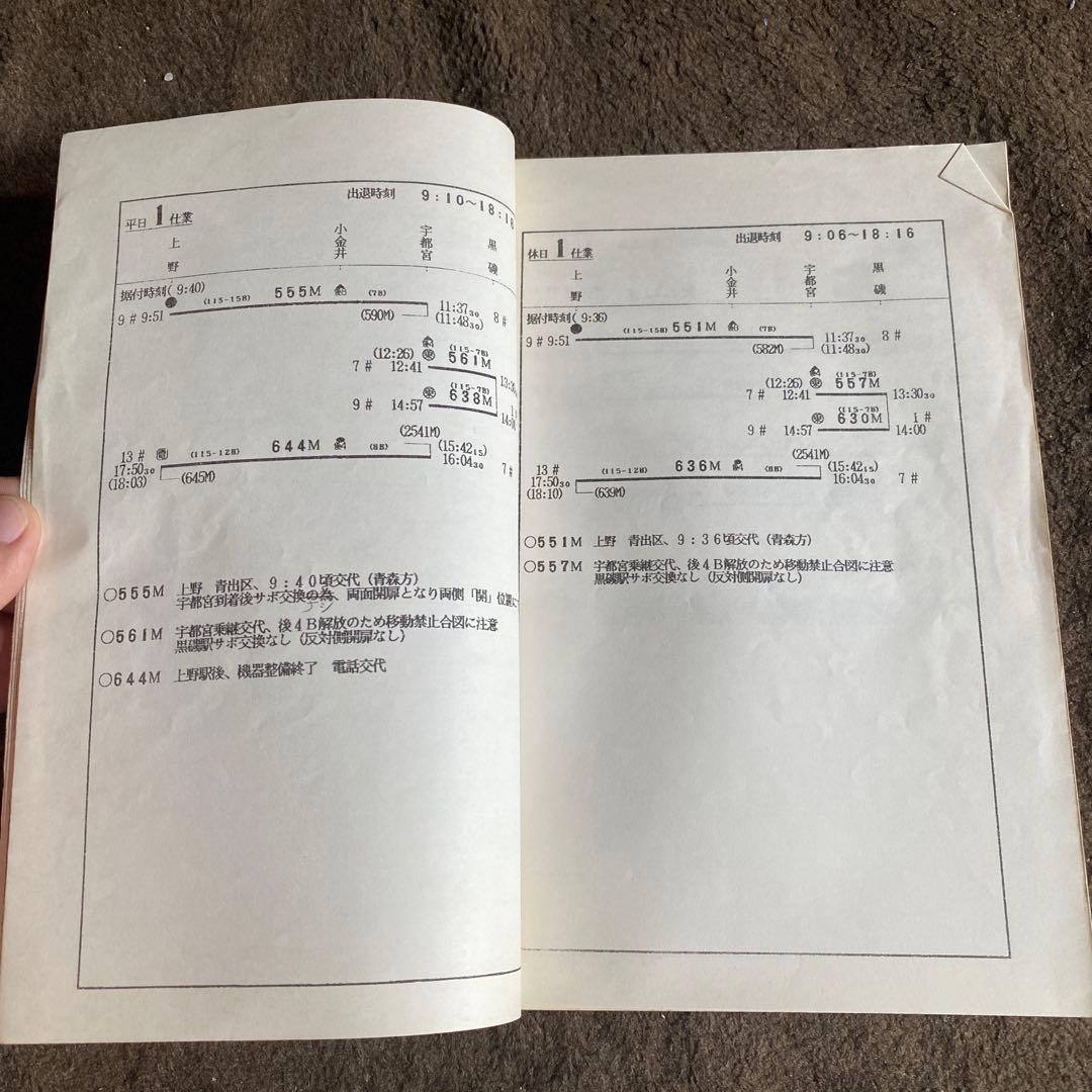 鉄道　仕業別注意事項　上野区