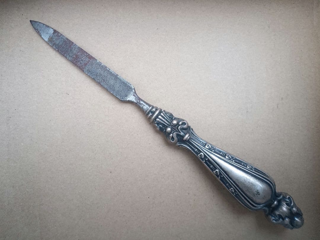 ビクトリア朝 純銀ハンドル ネイルファイル 爪やすり アンティーク 骨董品 レア