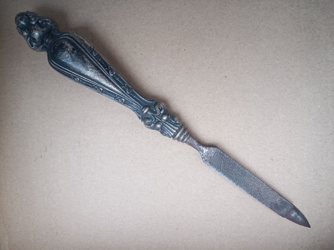 ビクトリア朝 純銀ハンドル ネイルファイル 爪やすり アンティーク 骨董品 レア