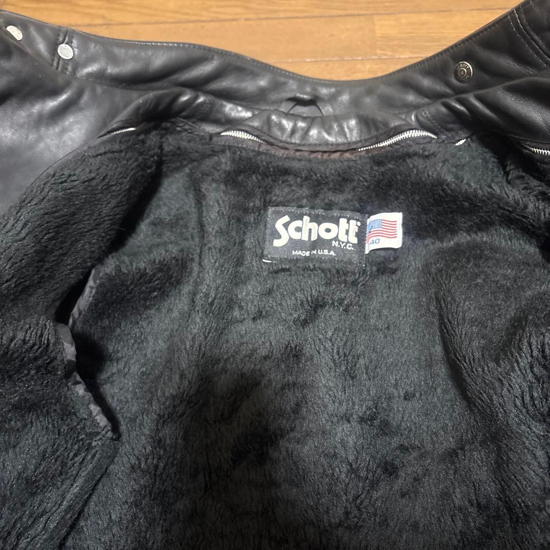 美品‼️schott641 40インチシングルライダース　インナーボア付