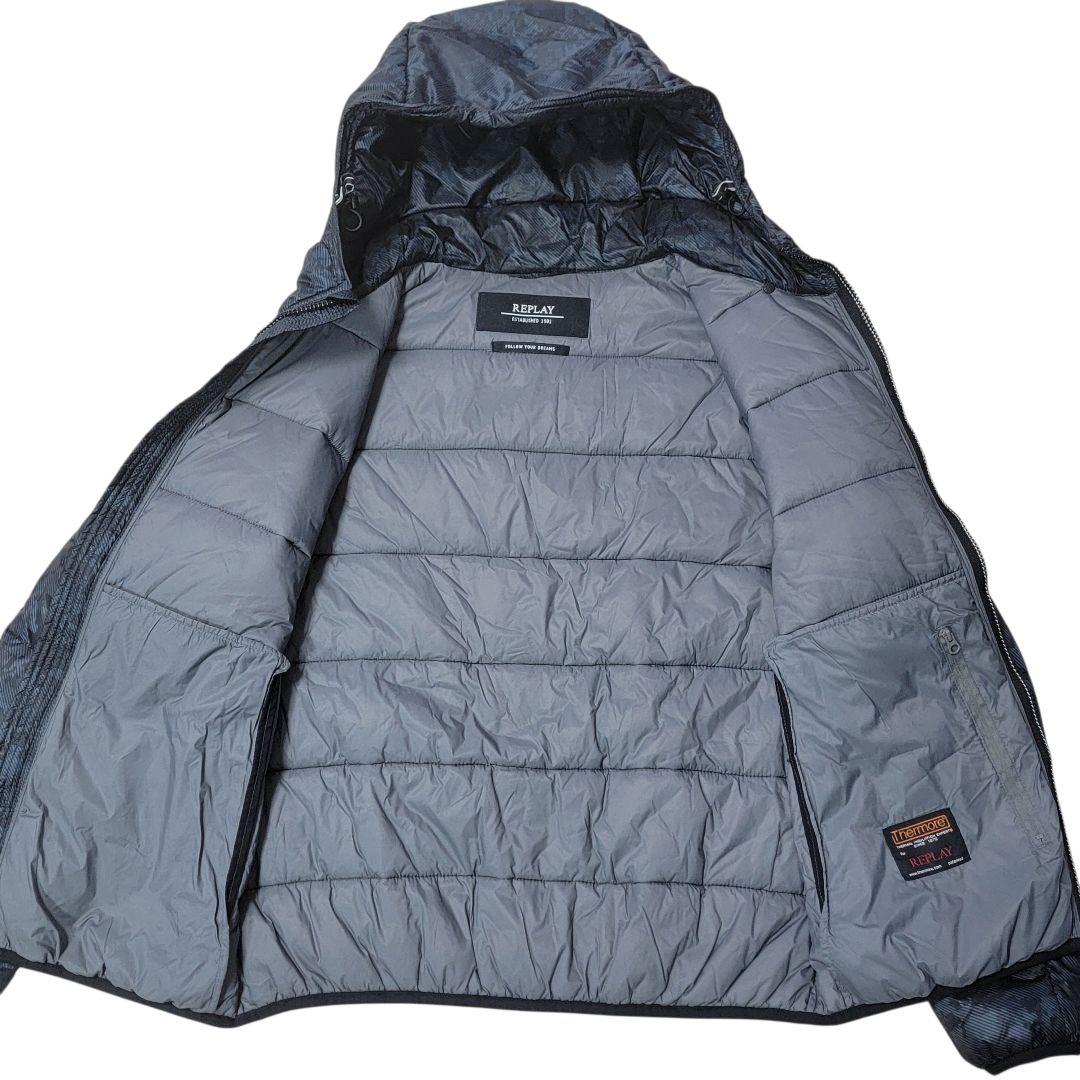 ほぼ未使用 超軽量 リプレイ 別注サーモア 中綿 フーディージャケット