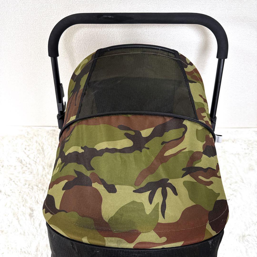 【限定】ピッコロカーネ プリモ 迷彩 ペットカート 中型犬 多頭飼 ロゴ有 人気