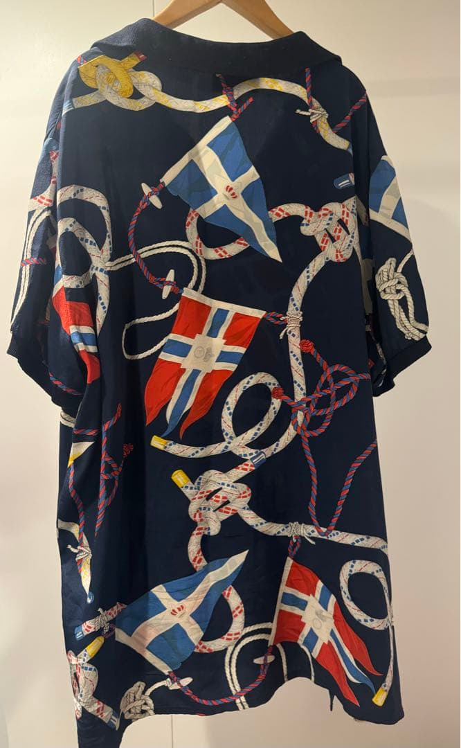 極美品　エトロ、これぞ大人のマリンルック　大人ゆったりXL シルク高級ポロシャツ