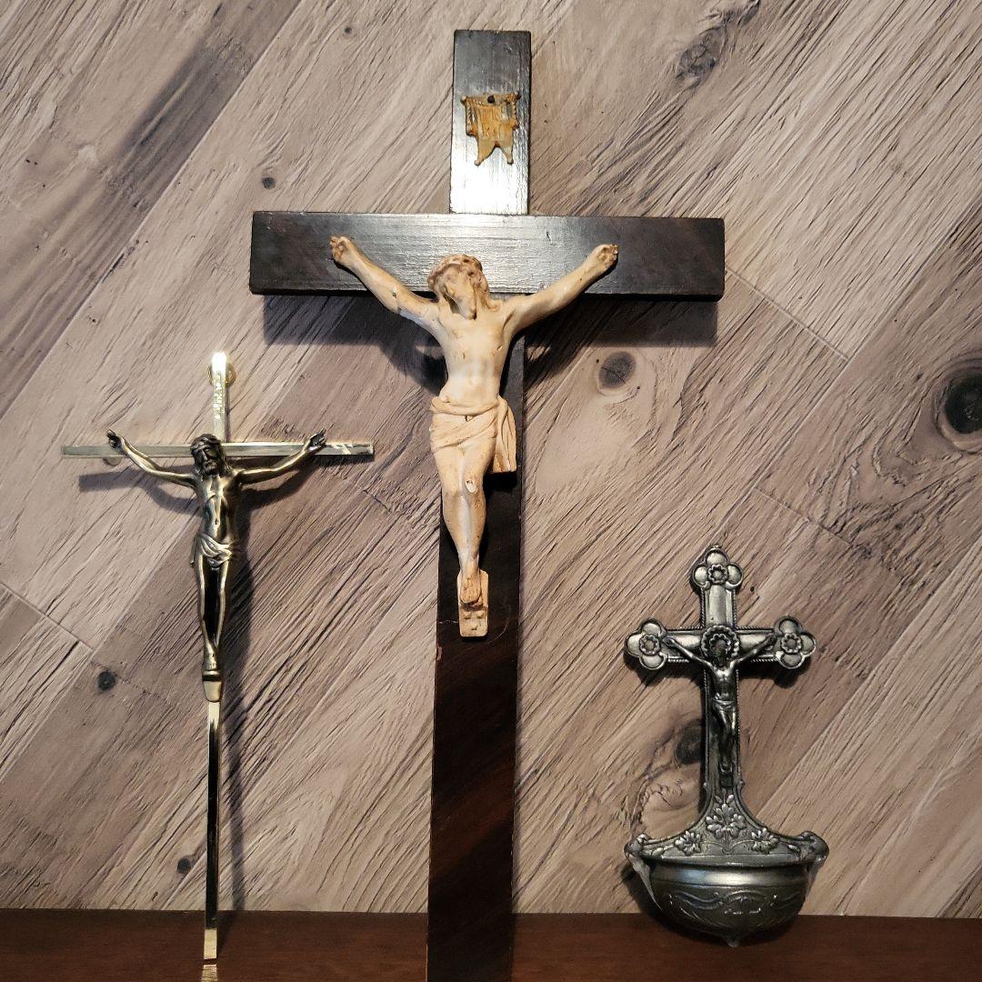 十字架 キリスト像　木製・鉄製