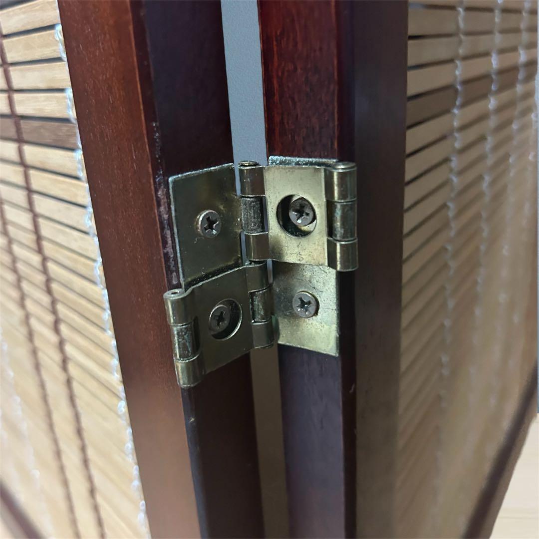 和風 4連竹すだれ衝立 150cmヴィンテージ パーテーション 和モダン レトロ