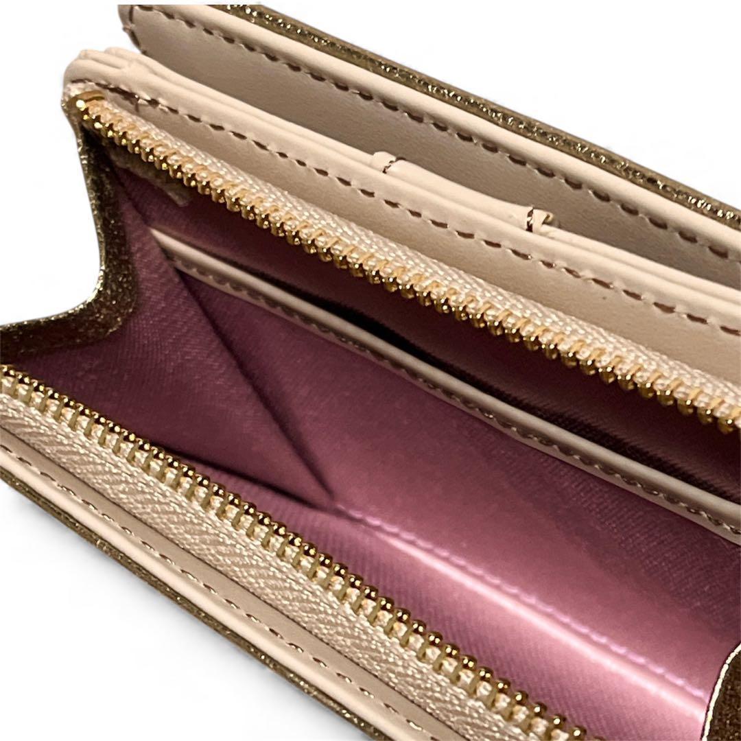 【新品】LANVIN en Bleu 二つ折り財布 ペティアン ゴールド 金箔