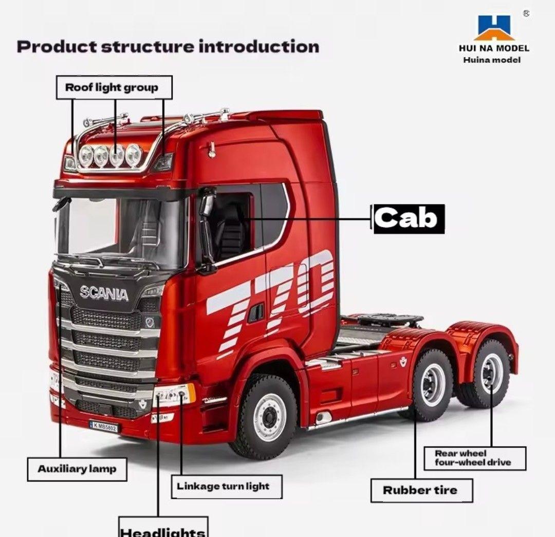 HUI NA スカニア1/18 770 S V8トレーラーヘッド　レッド