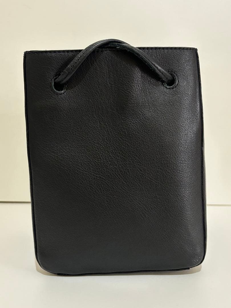 ch!iii bagブラックレザーバッグ 2way スクエアバック　牛革