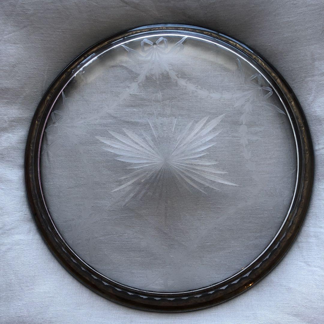 フランスアンティーク　クリスタル　プレート