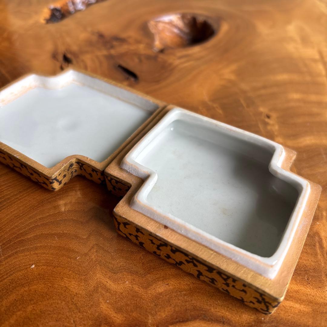 九谷焼 香合 清水翠東作 茶道具 共箱