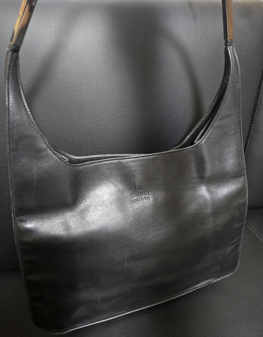 【中古】Gucci グッチ ワンショルダーバック レザー ブラック