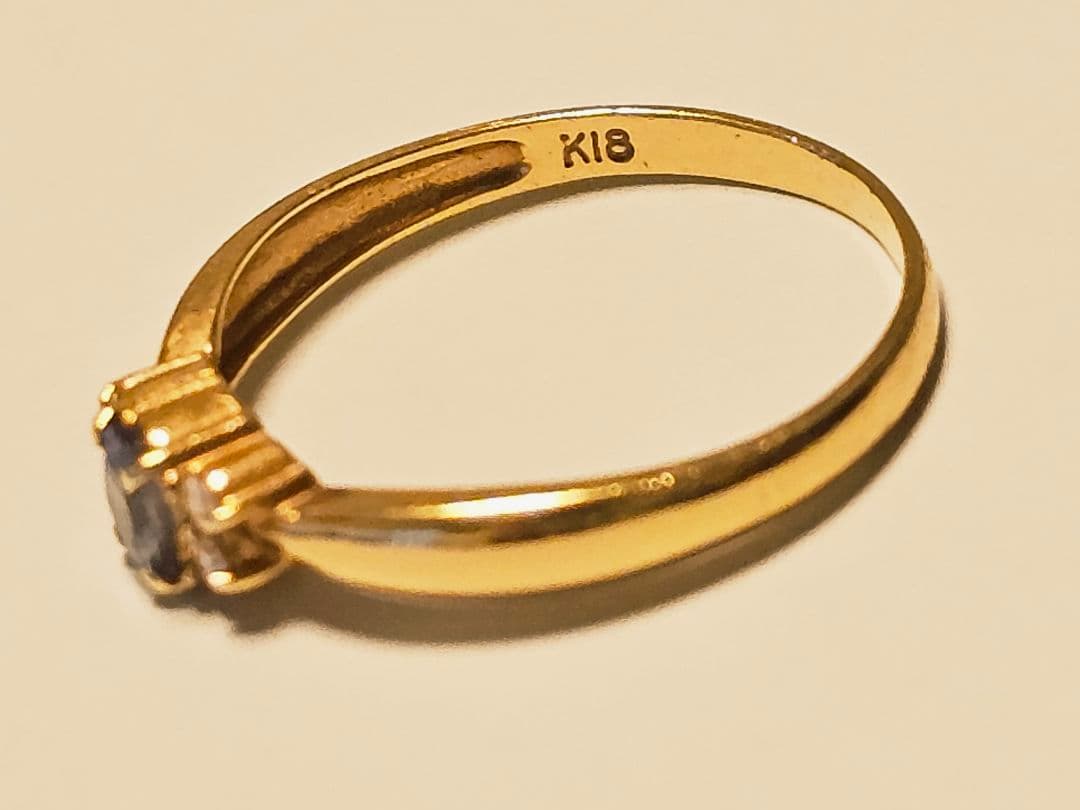 K18ゴールド サファイア ダイヤモンドリング