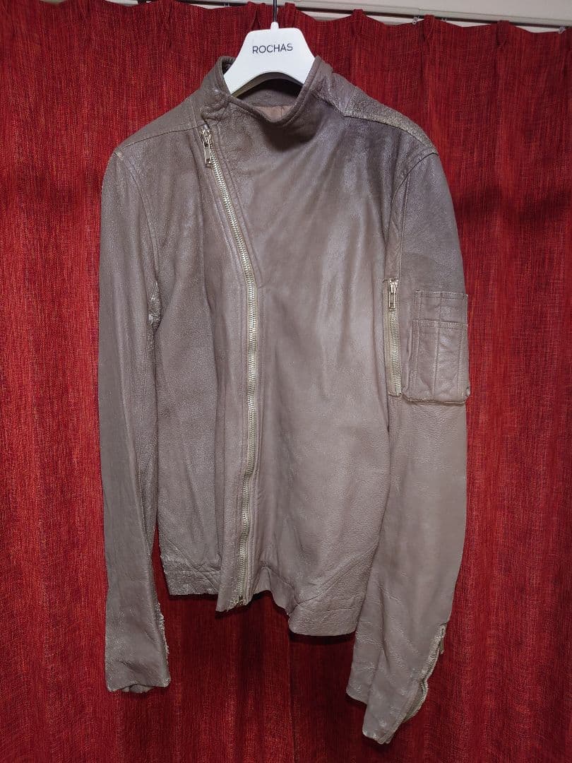 rick owens リックオウエンス　デストロイ加工レザーライダースジャケット
