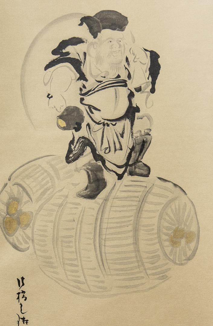 掛軸-814　【印刷工芸】　尾形光琳　中村内蔵助　宝永大黒天