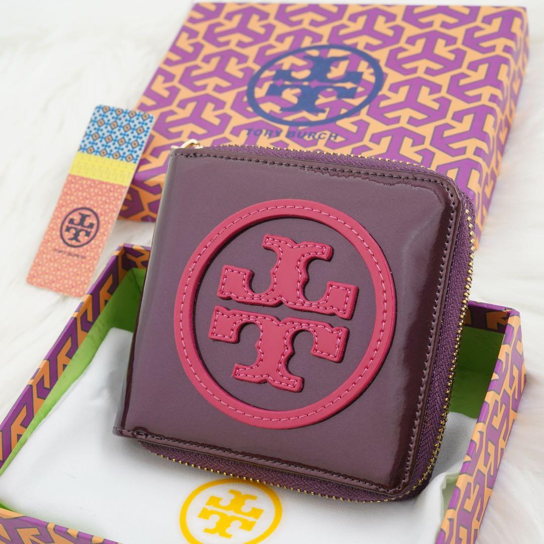 新品未使用品　箱付き　TORY BURCH トリーバーチ　折り財布　パープル