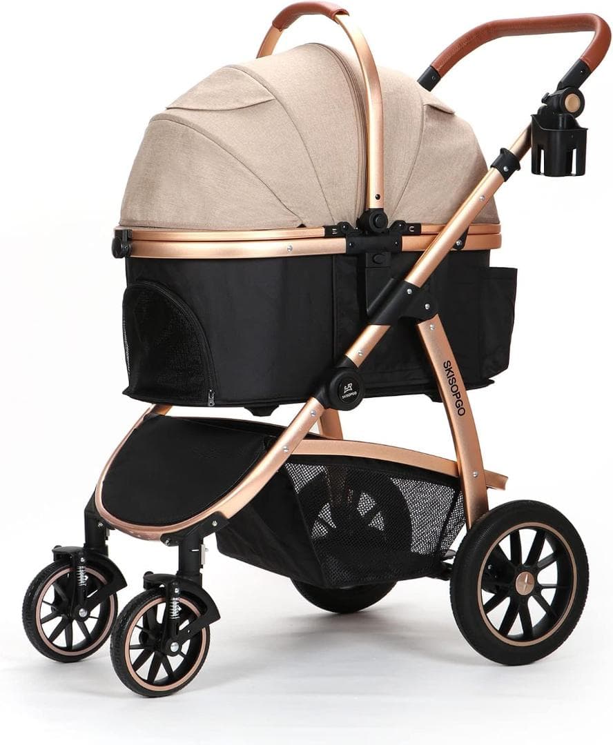 SKISOPGO多機能ペットカート ベージュと黒