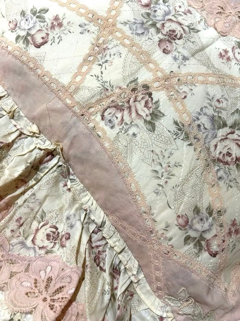 さえらアキアカネ大きな花柄レースクッションカバー座布団カバー２点【希少品】