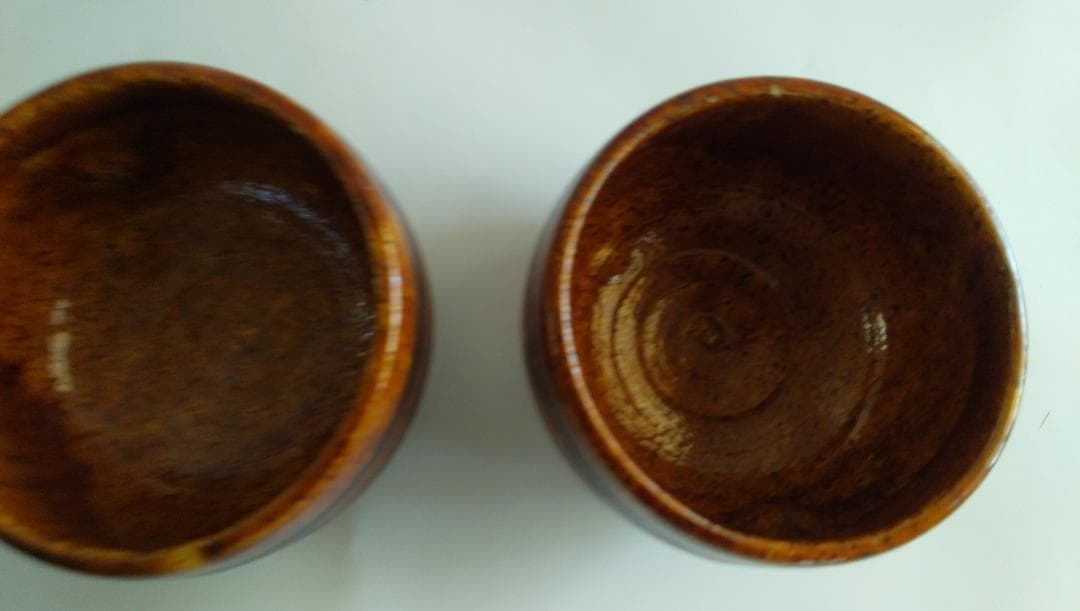 大樋焼 長楽造 大樋焼 飴釉 茶碗二客 共箱 栞 抹茶碗 茶道具 です。