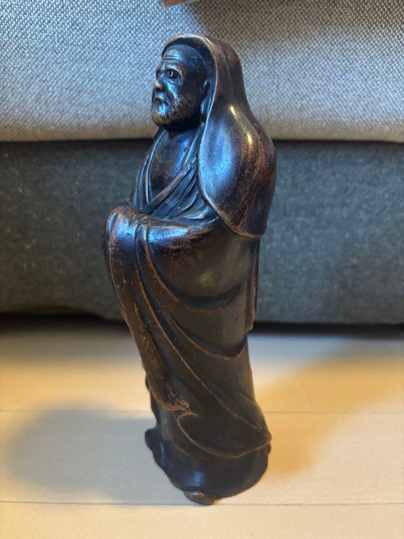 備前焼　達磨像　木箱付き