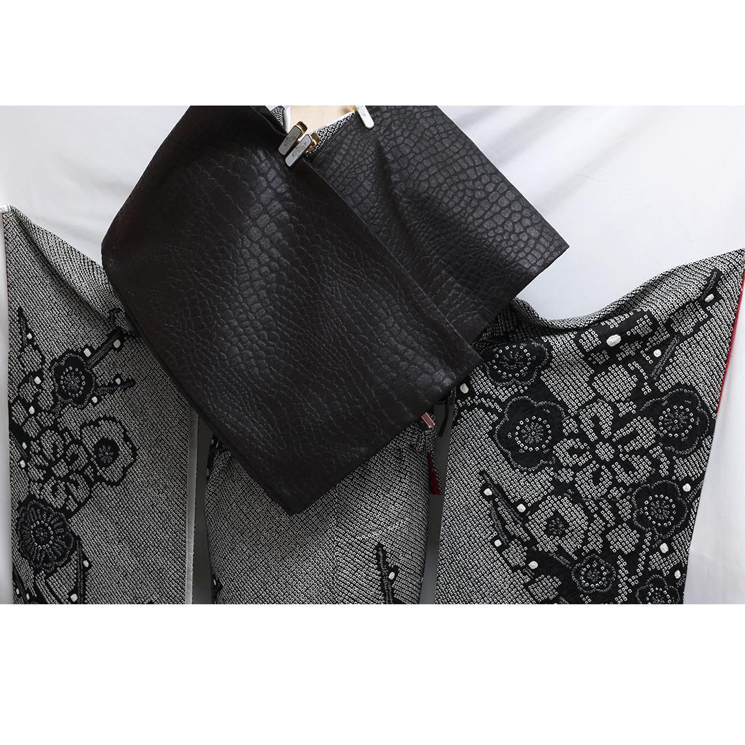 【極美品！】新古品◆ 振袖6点セット ◆総絞り丈160cmフルセット黒44Sb