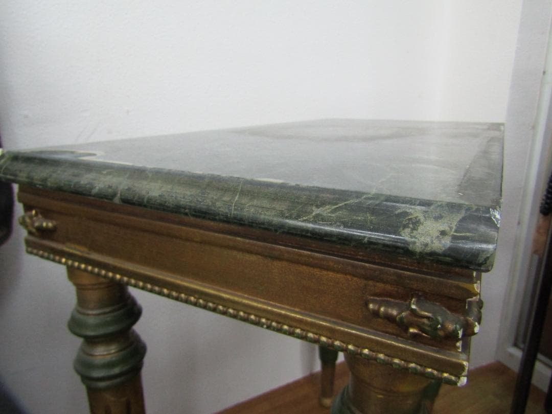 T*S様 クラシックスタイル テーブル グリーン大理石 アンティーク