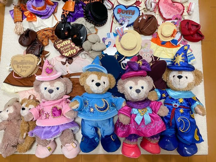 値下【まとめ売】ダッフィー シェリーメイ ジェラトーニ ぬいぐるみ コスチューム