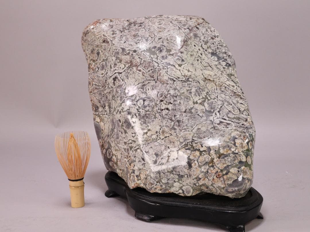 BK216 天然石　鑑賞石　梅花石　花紋石 菊花石 原石 自然石 鉱物 置物