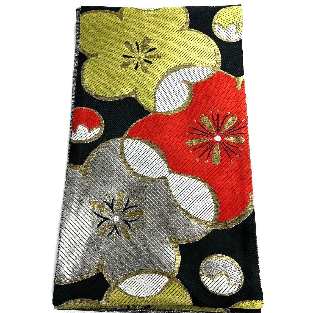 梅花　蕾　金糸　銀糸　袋帯　振袖帯　着物　023a p