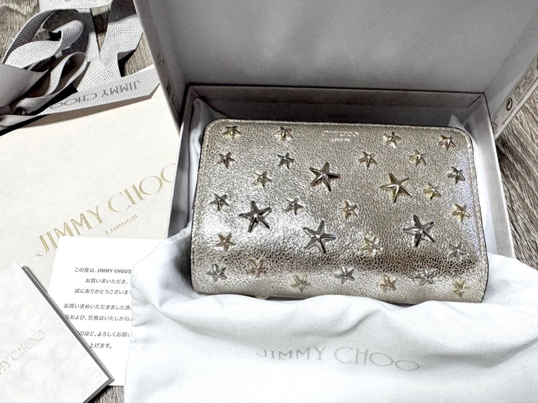 ゆ*ゆ様 【極美品】《正規購入》JIMMY CHOO シルバー ウォレット