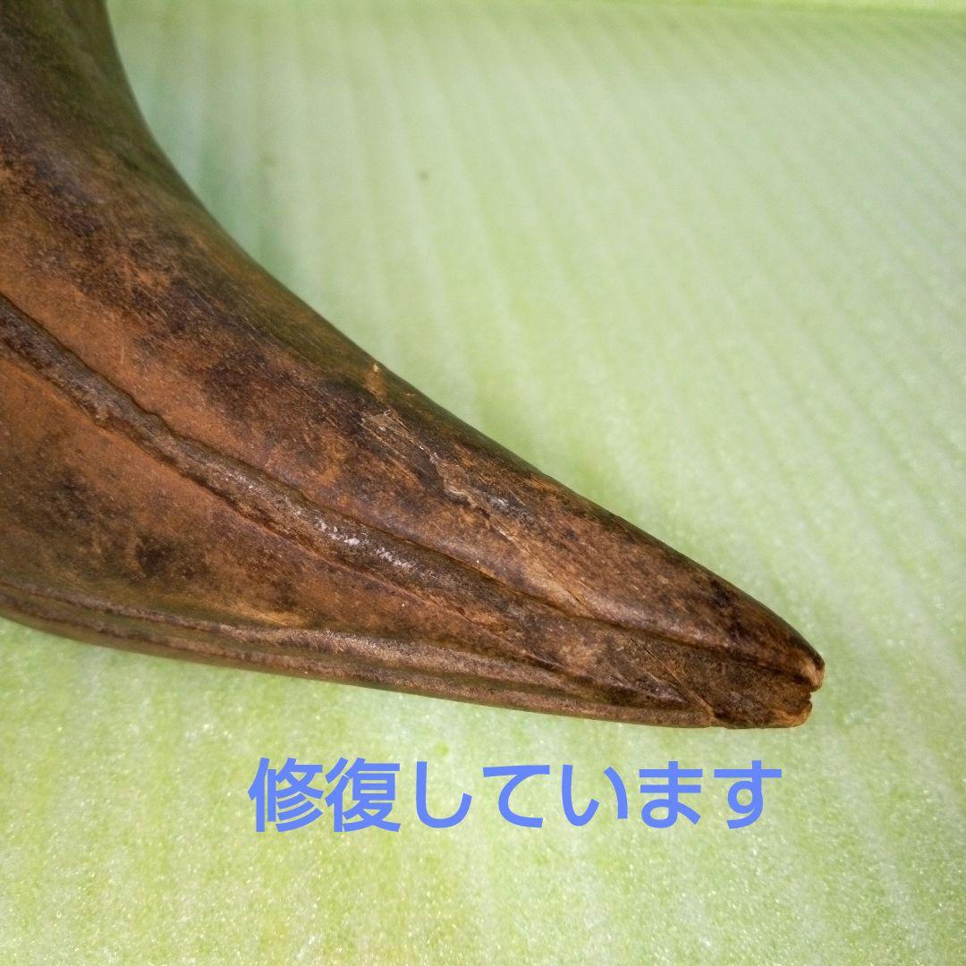 木製　木彫り　鳥人間のようなマスク　お面　レトロ　アンティーク　オブジェ