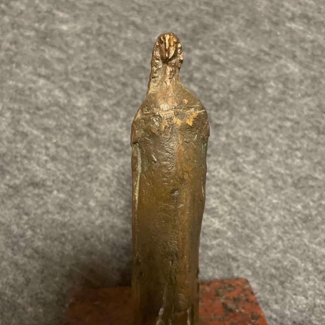 美術品　アート　アンティーク　金属製象　台座石