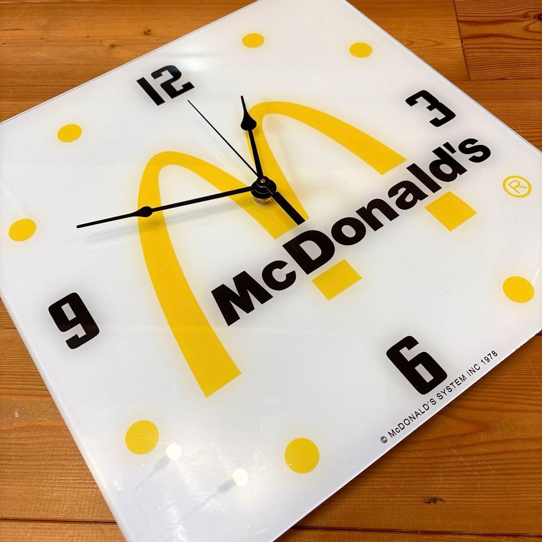 レア！　1978年　マクドナルド　ガラス　時計　クロック　店舗用　看板　サイン