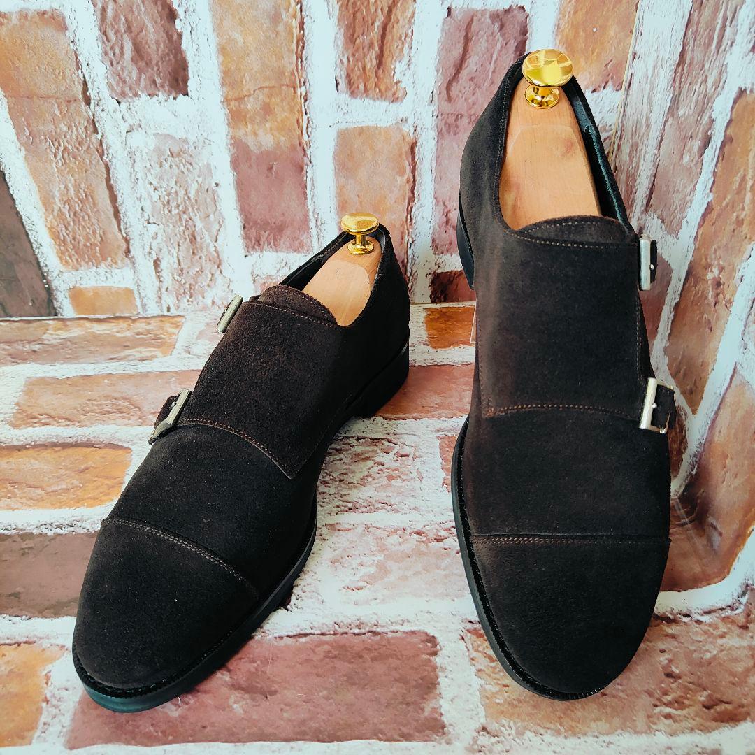 【未使用級】三陽山長（7） モンク スエード　ストレートチップ　タブル