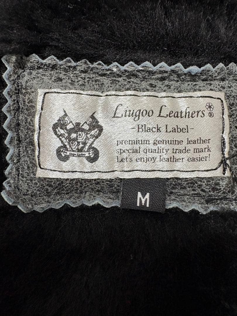 羊革　フライト　レザー　ムートン　B-3 ライダース　ジャケット　短丈　黒