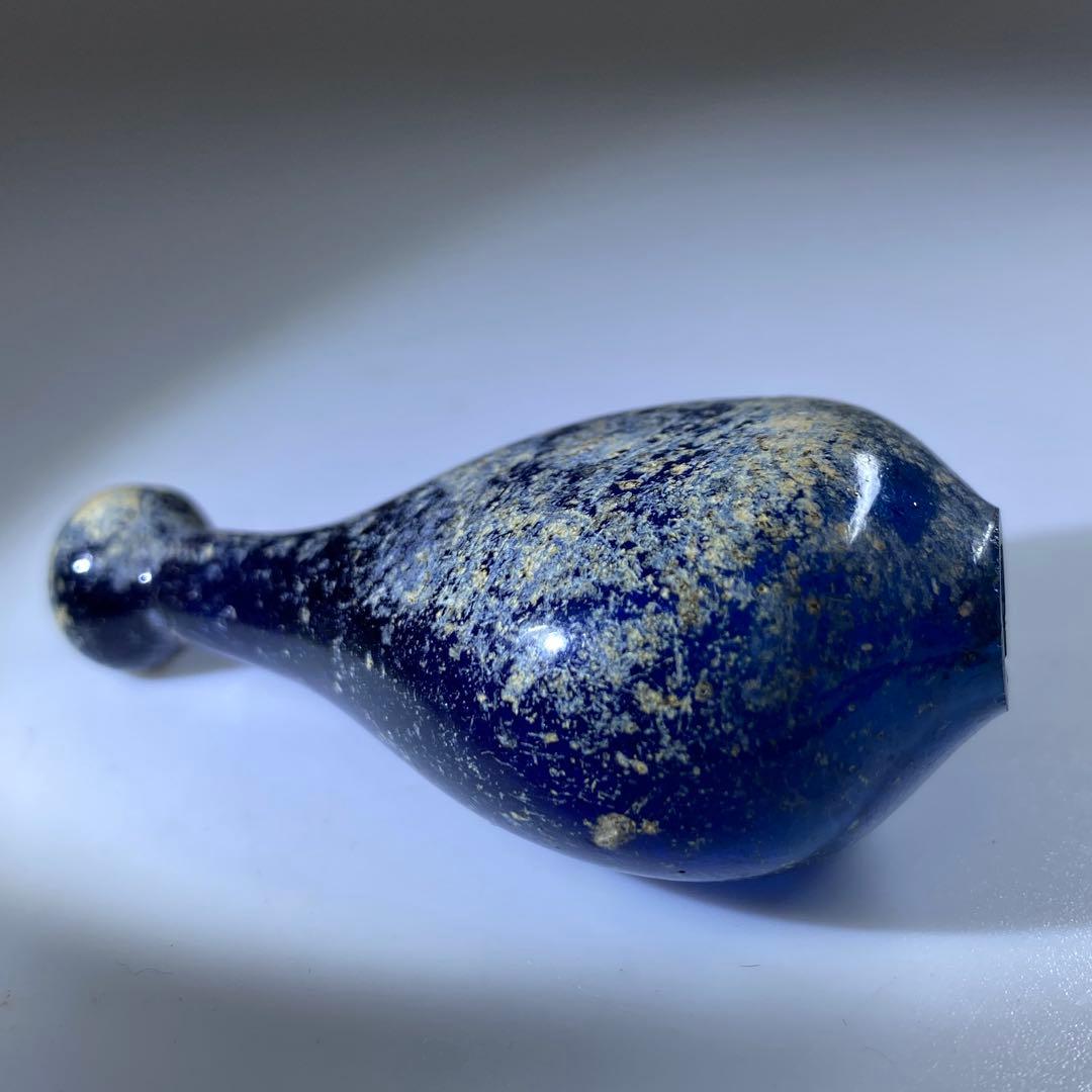 古代ローマングラス　銀化涙壺　縦約5.8㎝　東Y7-0402☆2F