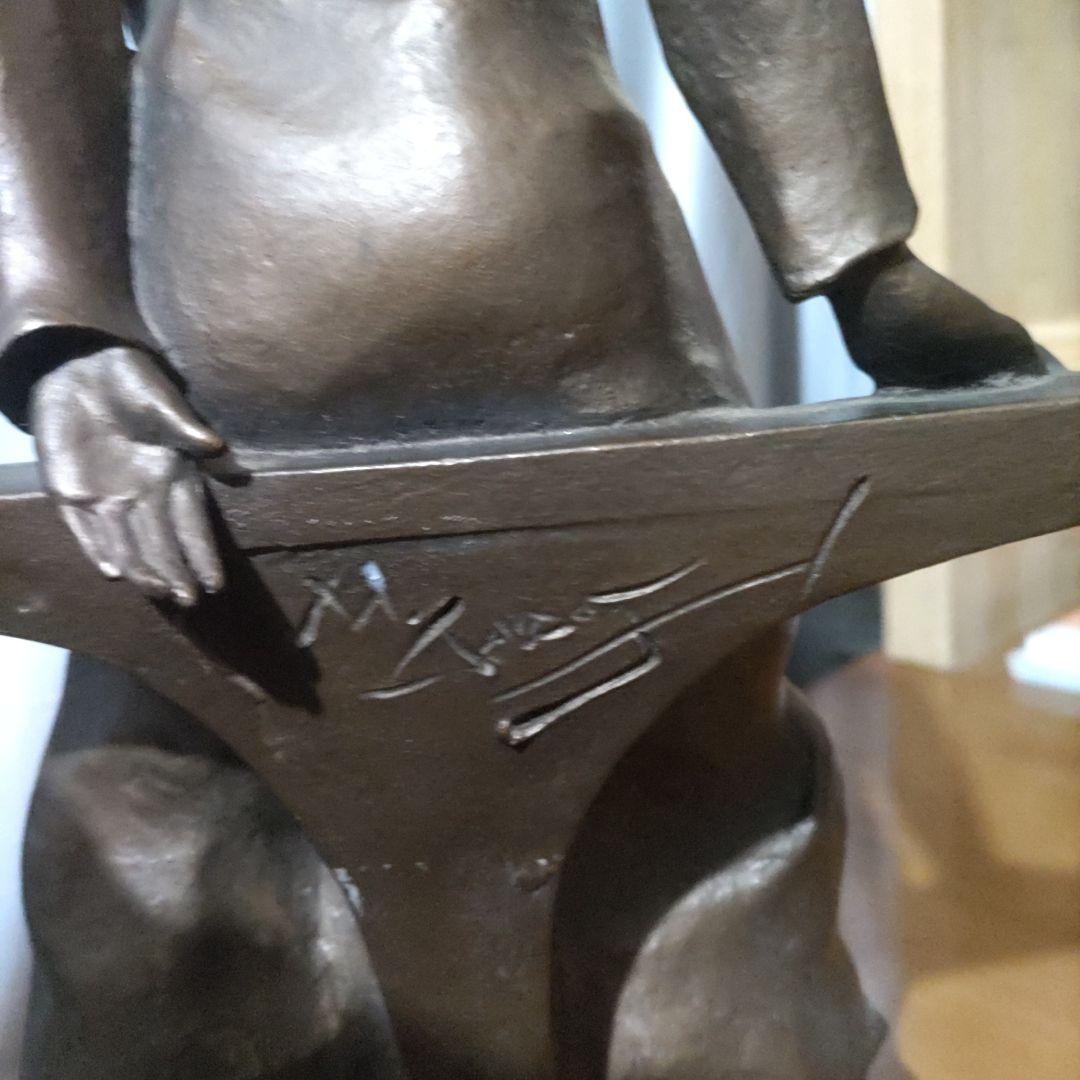 大道寺光弘ブロンズ製女性像 木もれびのなかで約35cm