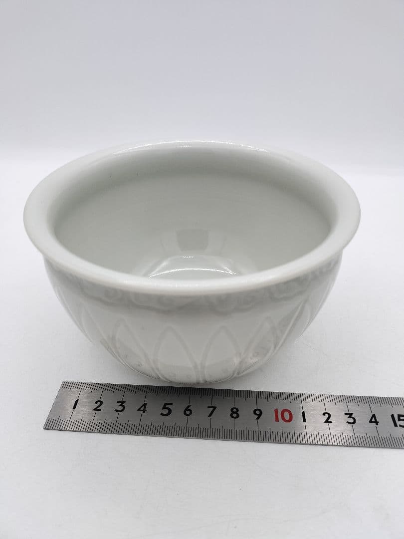 c582 建水 白磁菊割 加藤藤山 木箱 茶道具 古物