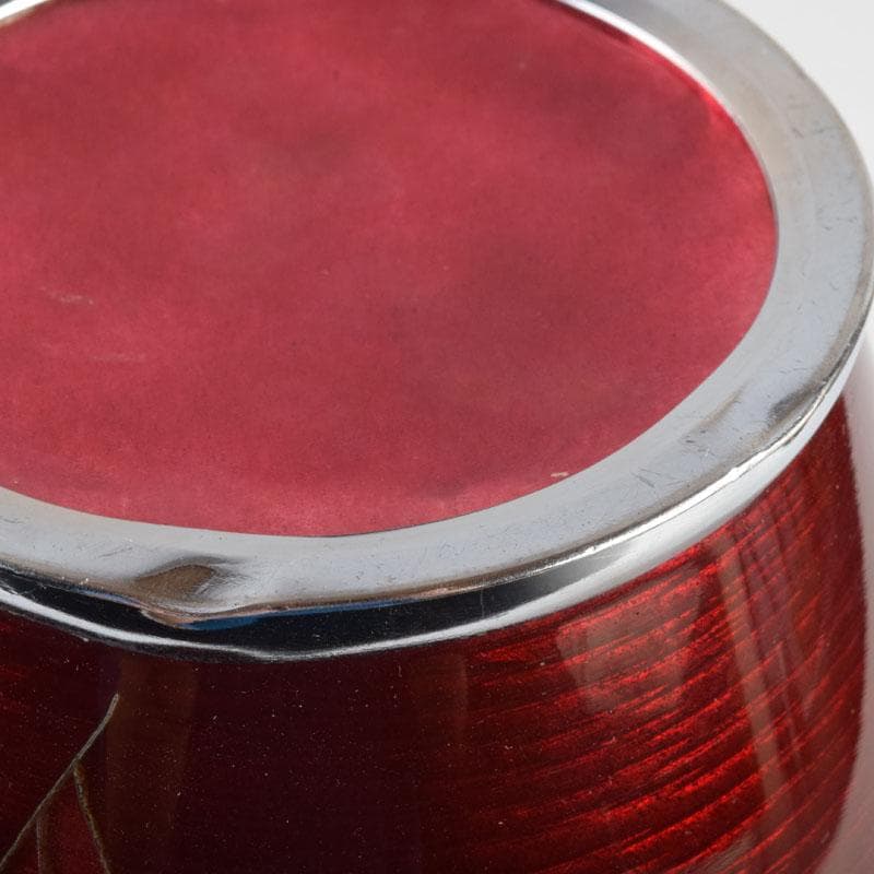 七宝焼　四君子文　花瓶　時代箱　V　9058