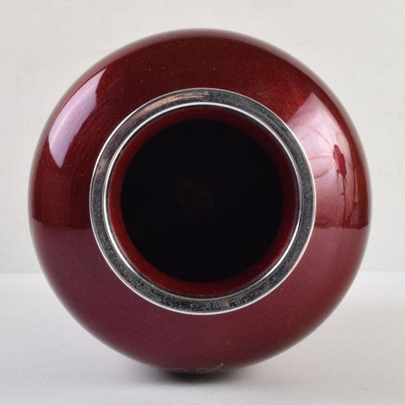 七宝焼　四君子文　花瓶　時代箱　V　9058