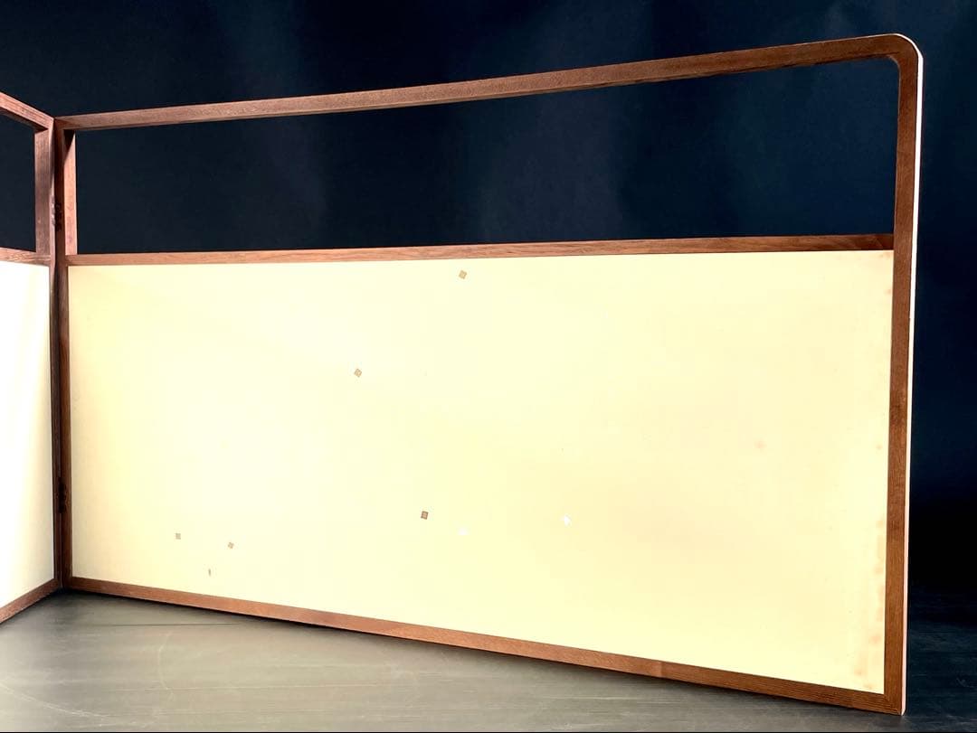 「祖」 利休梅 銀紙散らし 両面 上透かし 風炉先屏風 茶道具 （127②）