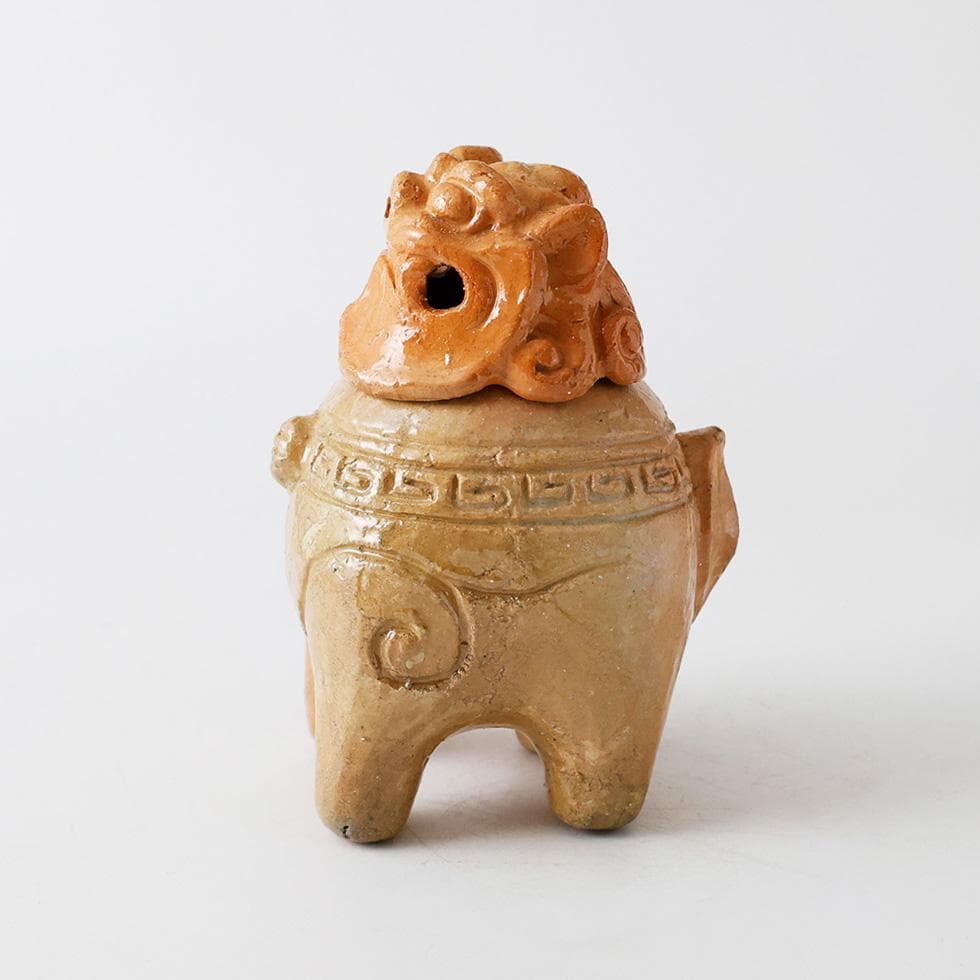 時代物 楽焼 向獅子形 香炉 茶道具 香具 置物 唐津 唐物 古美術品