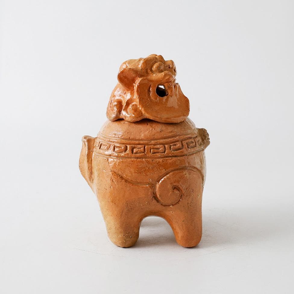 時代物 楽焼 向獅子形 香炉 茶道具 香具 置物 唐津 唐物 古美術品