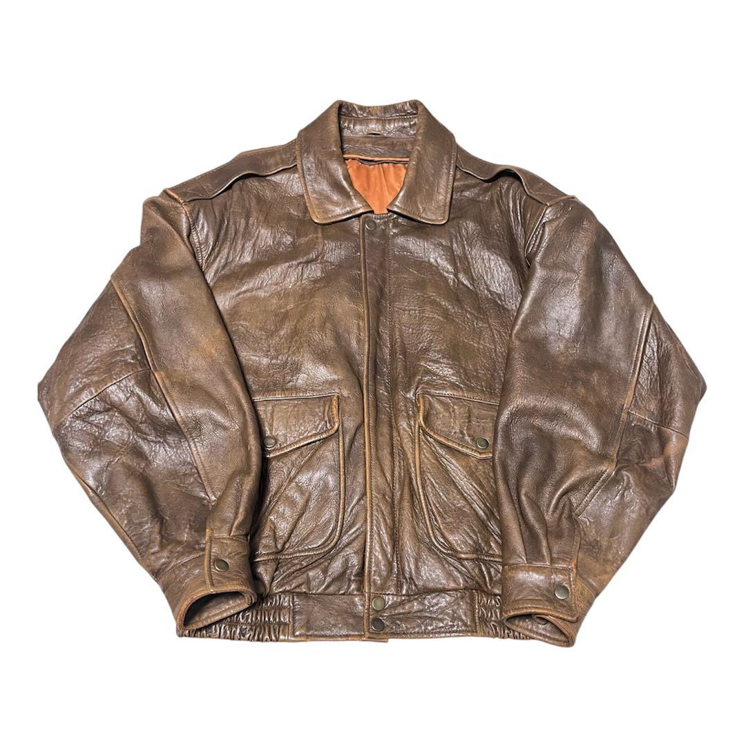 ジャケット・アウター vtg 80s A-2 real leather bomber jacket