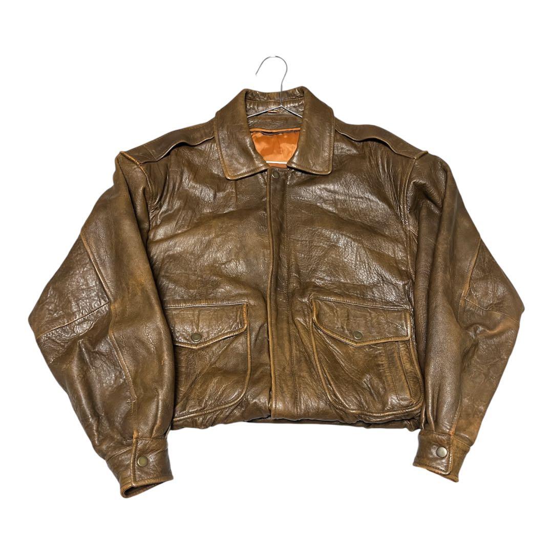 ジャケット・アウター vtg 80s A-2 real leather bomber jacket