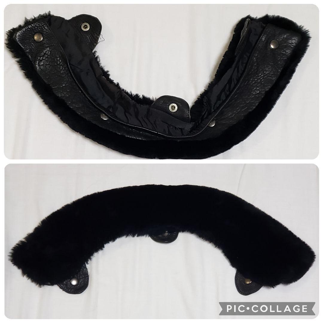 羊シボ革　短丈　A-2 G-1モチーフ　シングルライダース黒　襟ボア取外可　LL